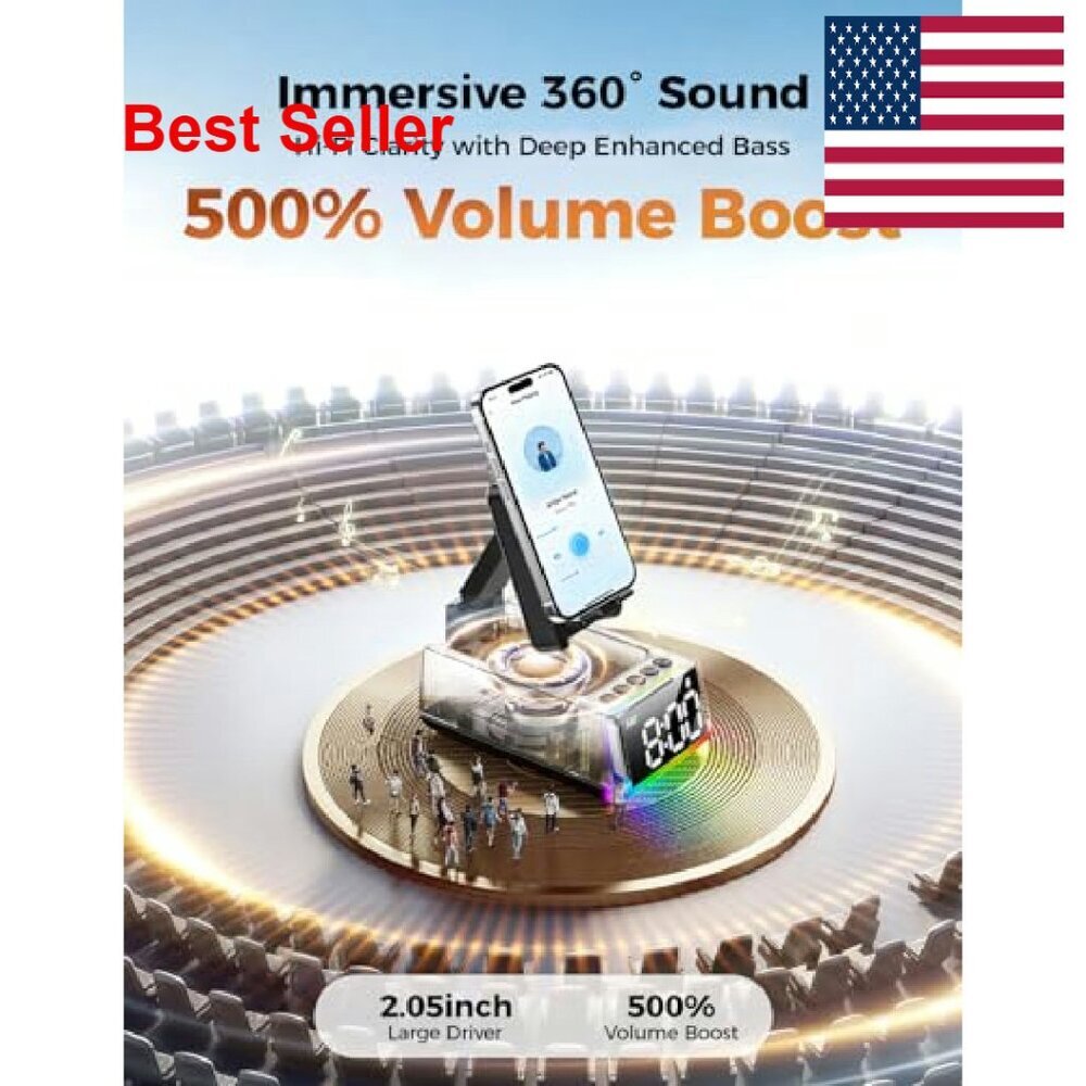 Induction Bluetooth Speaker Stand Portable HD Sound Kitchen Gadget Gift - Picture 5 of 7